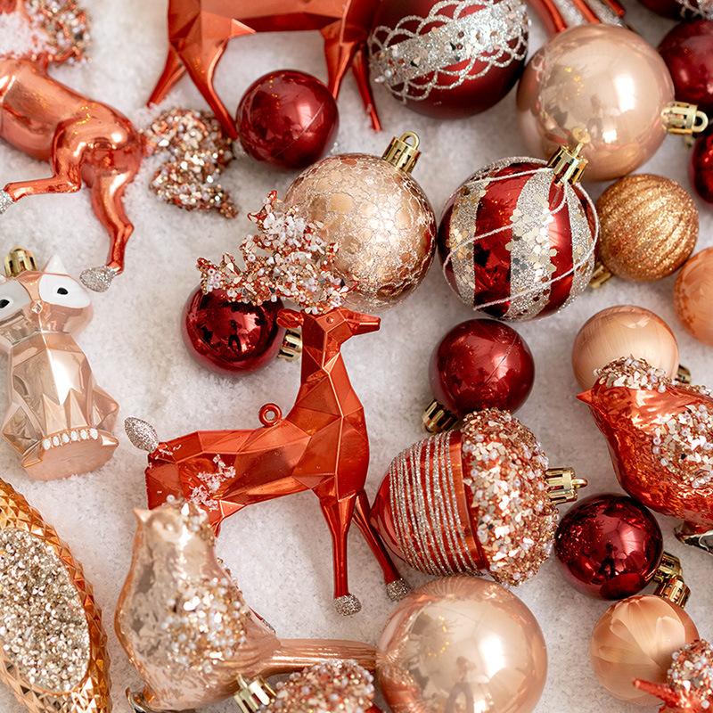 Christmas Ball Hanging Decoration Home Hotel Shop Window Scene Shiny Christmas Tree Top Star Acorn Elk Pendant Artware Gifts