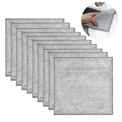 10Pcs Metal Cleaning Cloth Non-Scratching Wire Dishcloth Set Metal Kitchen Dishes Multi-Purpose Dishwash Rag