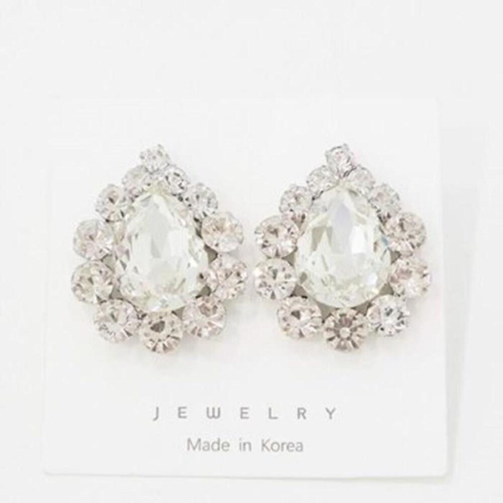 Women's Brooch Raindrop Crystal Shine Earrings (15073292)