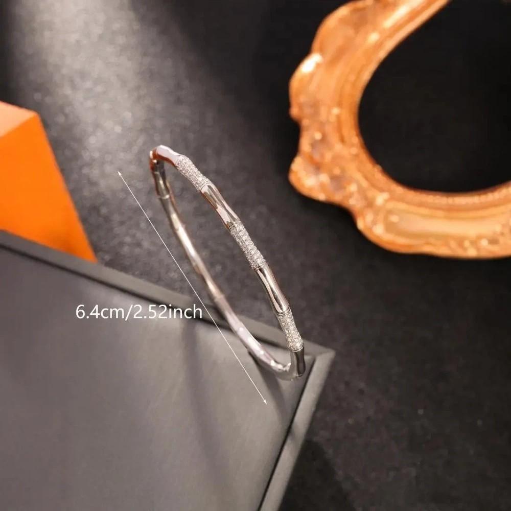 Elegant Bamboo Joint Bracelet Smooth Surface Charm Bracelet New Gold Plated Bangle  Women Jewelry