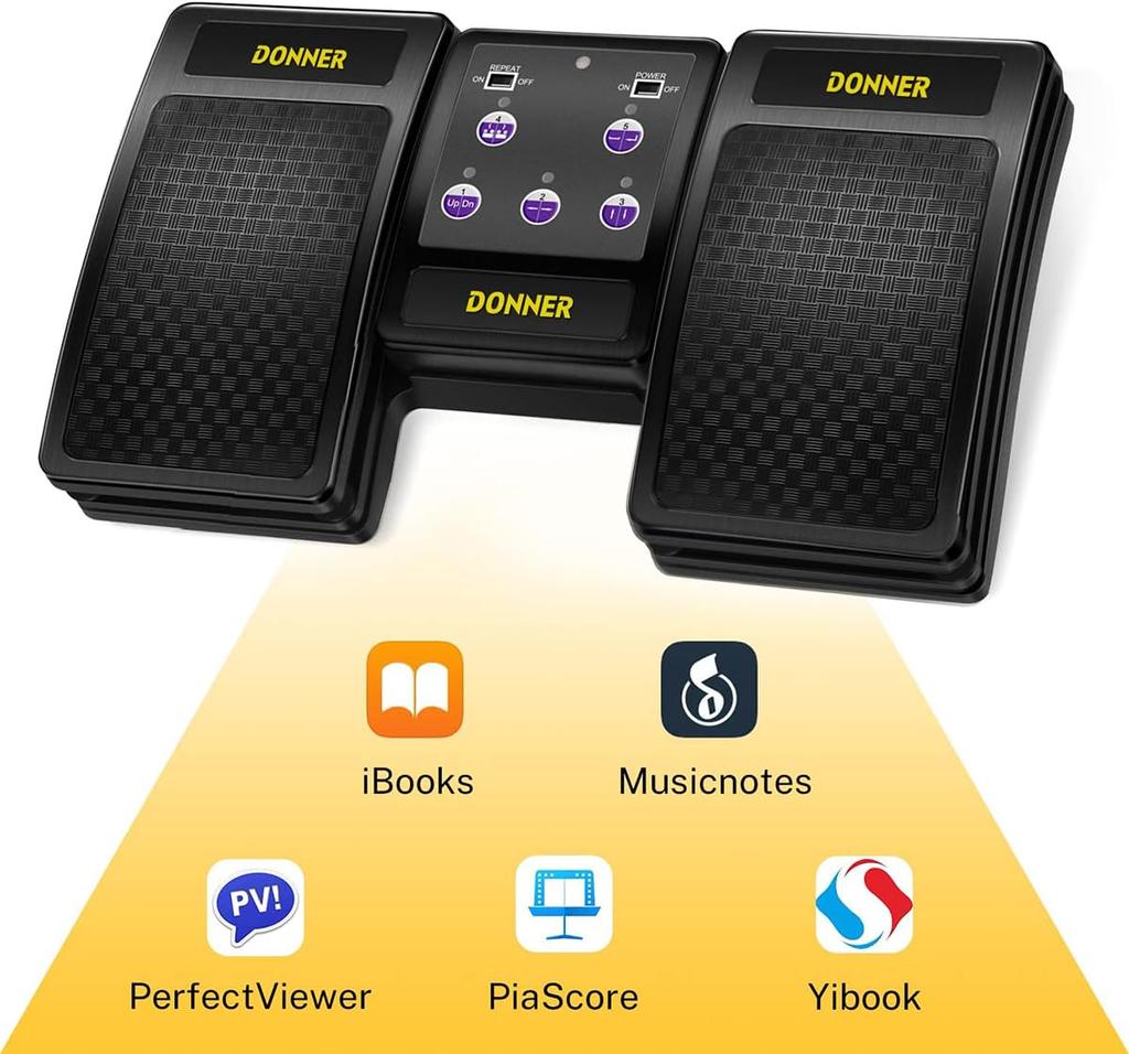 Donner Tablet Page Turner, Wireless, Music Pedal, Hands-Free (Black)