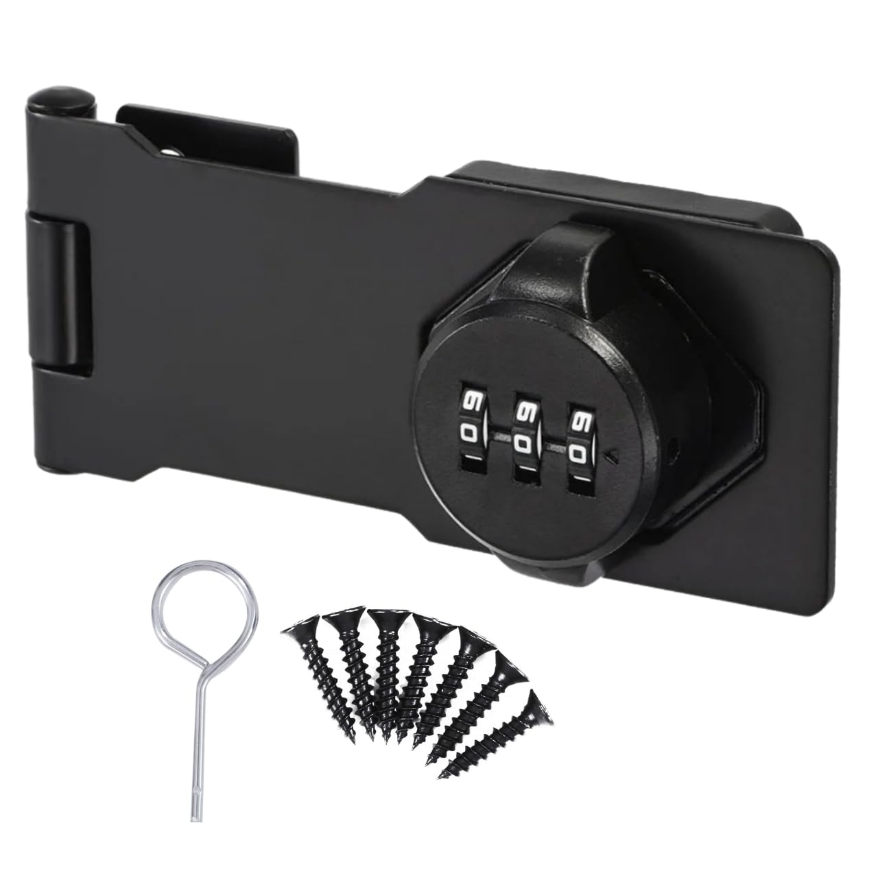 

Дверной замок Hiro World Trade, Комбинационный тип, 3-значный, Противоугонный замок, Ключ от комнаты, Почтовый замок, Вспомогательный замок (Прямой тип, Черный)