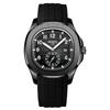 Nibosi 2653 Fashion Mens Trendy Wristwatch Auto Date Chronograph Silicone Stainless Steel Strap Men's Quartz Watch for Men Reloj