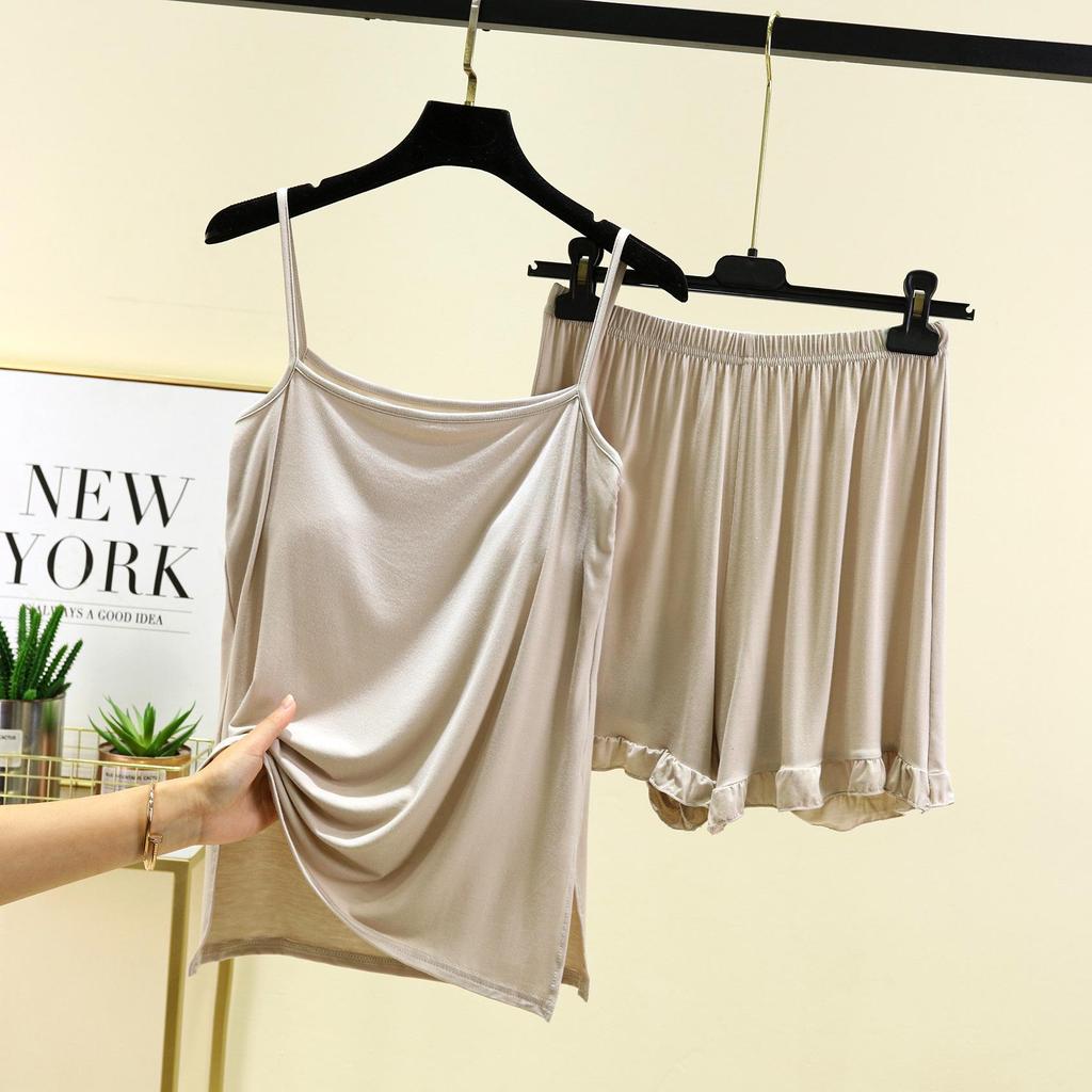 Modal Cotton Tank & Shorts Pajama Set: Women's Loose Slimming Summer Sleepwear Two-Piece