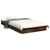 VidaXL Bed Frames Smoked Oak 100x200 Cm Engineered Wood, Bedroom Furniture, Slatted Base, Pallet Bed, Bed, Bed 842060