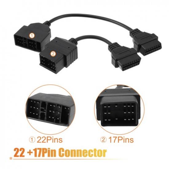 OBD1 To OBD2 22-Pin To 16-Pin And 17-Pin To 16-Pin TWO  For Toyota