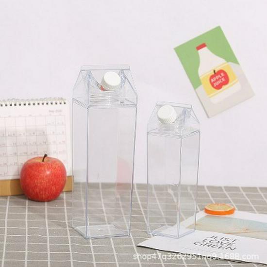Rotatable Sealed Milk Storage Bottle - Fresh-Keeping Square Cup for Juice & Beverages
