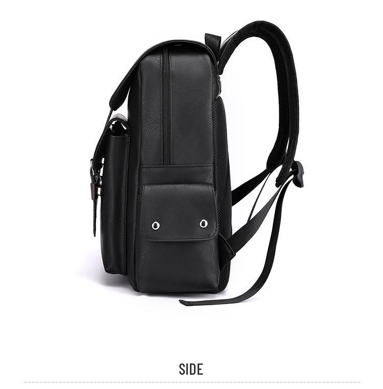 Mochila de Cuero PU de Gran Capacidad Estilo Coreano para Estudiantes y Viajeros - Unisex, Casual y de Moda Bolso de Doble Hombro