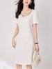 Nanyou French-Style Diamond Waist Slimming Luxury Dress