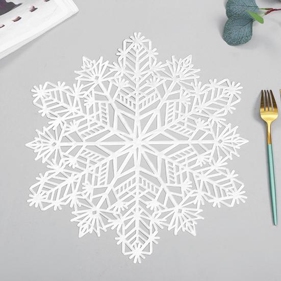 Snowflake Placemat Christmas Table Dining Mat Heat Insulated Cup Coaster Drink Coffee Pad Home Decoration