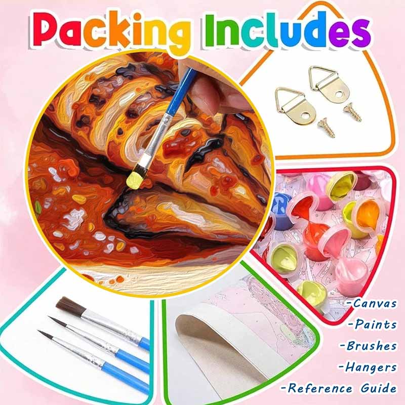 Grilled squid food paintbynumber kit. from beginners to advanced levels. for home decoration and DIY art oil painting.