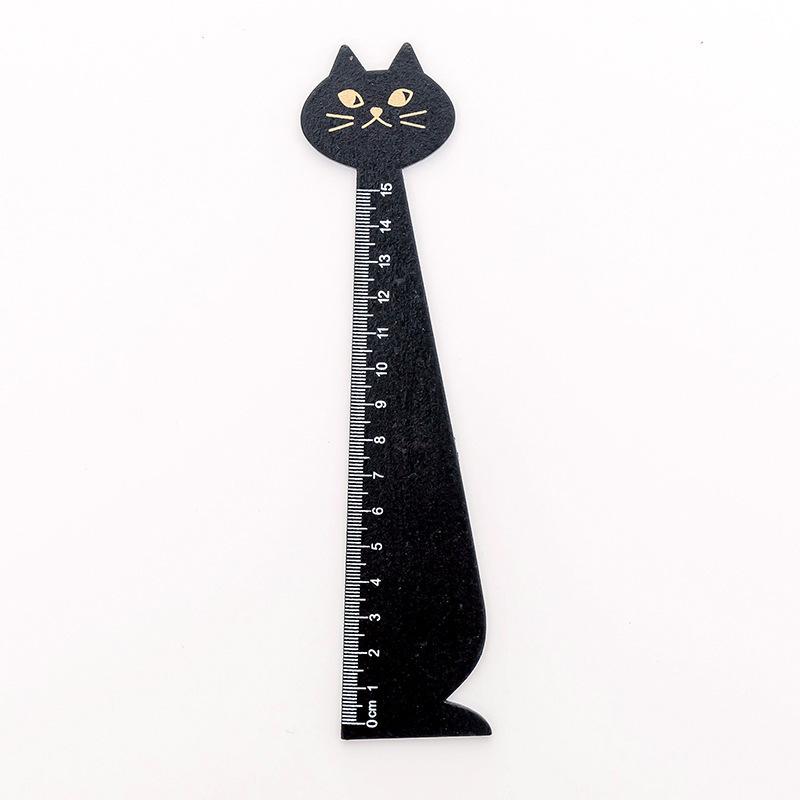Kreatives Cartoon-Lineal Katze Zeichnen Niedlich Holz Umweltfreundlich Retro Kawaii Schreibwaren Büro Schulbedarf Liebenswert