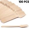 Disposable Wooden Spoon Mini Square Head Tasting Spoon Bulk Party Ice Cream Yogurt Wedding Dessert Small Tableware Honey Spoon