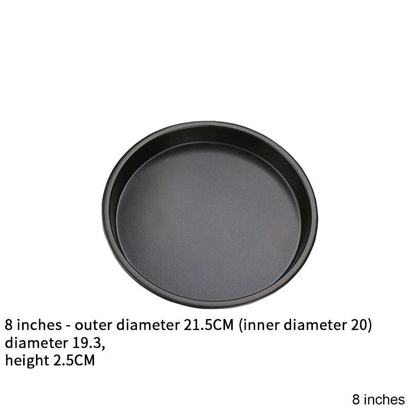 Non-Stick Carbon Steel Pizza Pan Oven Baking Trays Mold Microwave Cake Pan Dish Mould Patisserie Tarte Pie Sapan Tools