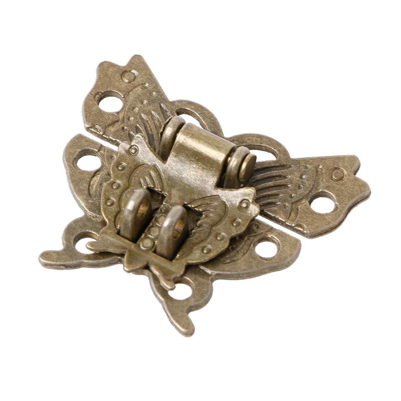 Butterfly Latch Hasp Screws, Small Wooden Jewelry Boxes Suitcase Cabinet Lock Latches, Bronze, Antique Look