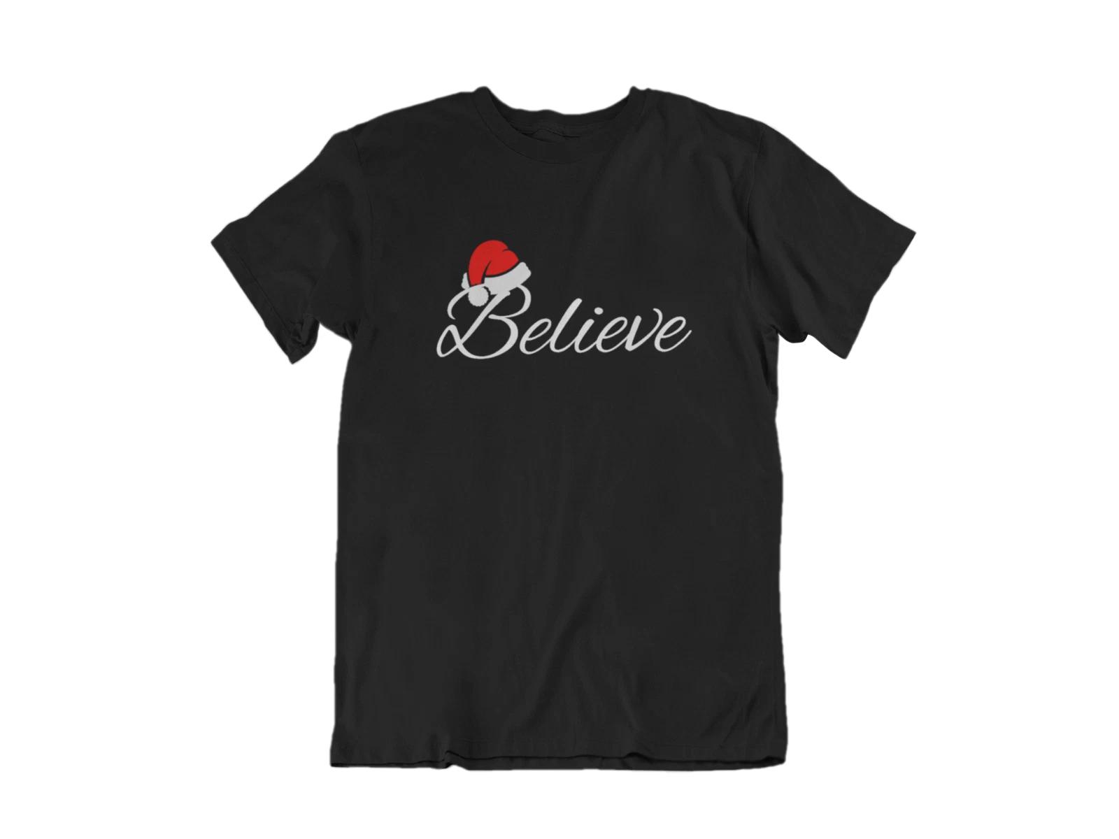 Believe #3 Shirt Christmas Tee Shirt X-mas Holiday Funny Gift Idea for Him Santa S