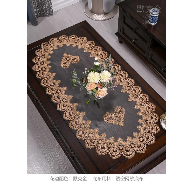 Tea Table Cover Oval Table Dining Tablecloth Europe Embroidered Flower Fabric Living Room Coffee Table Placemat Home Decoration