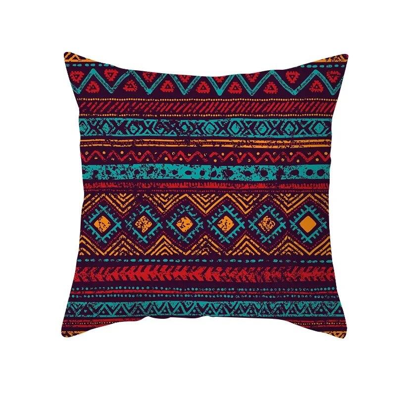 45*45cm Tribal Striped Indian Totem Pillowcase Living Room Sofa Office Chair Lumbar Cushion  Cover Home Decoration