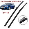 24"+19" Frameless Windshield Wiper Blades for VW Passat B6 2005-2011, Compatible with VW Passat CC, VW Tiguan MK1, VW EOS, VW Jetta MK5