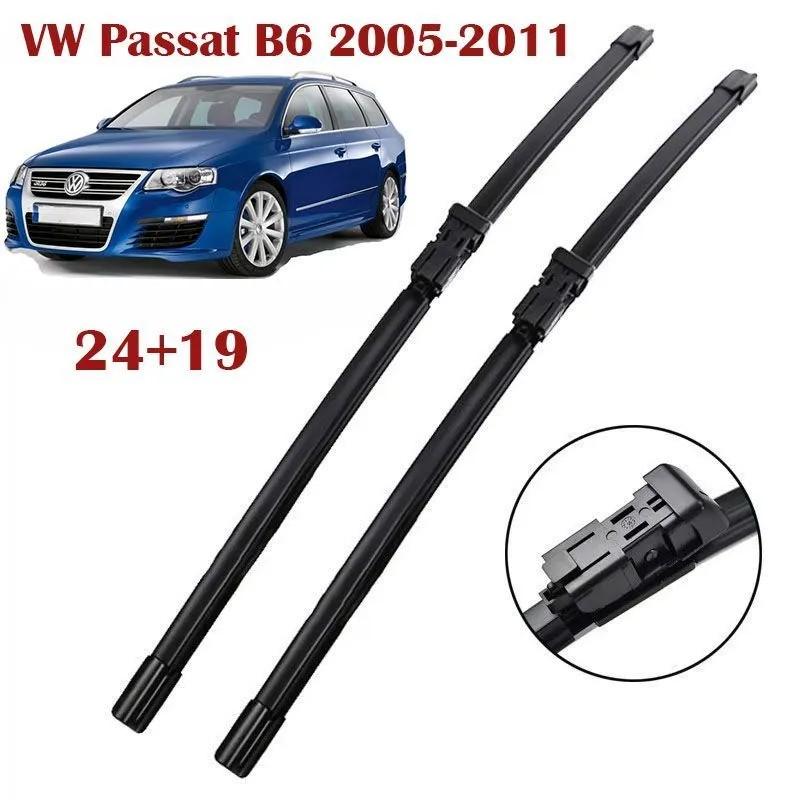 24"+19" Frameless Windshield Wiper Blades for VW Passat B6 2005-2011, Compatible with VW Passat CC, VW Tiguan MK1, VW EOS, VW Jetta MK5