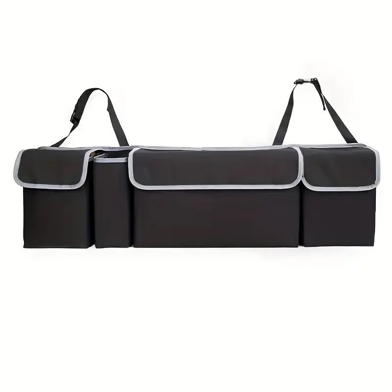 Car Organizer Trunk Storage Bag with 4 Pockets Multi-Functional Car Trunk Organizer, Backseat Storage Bag with Adjustable Straps