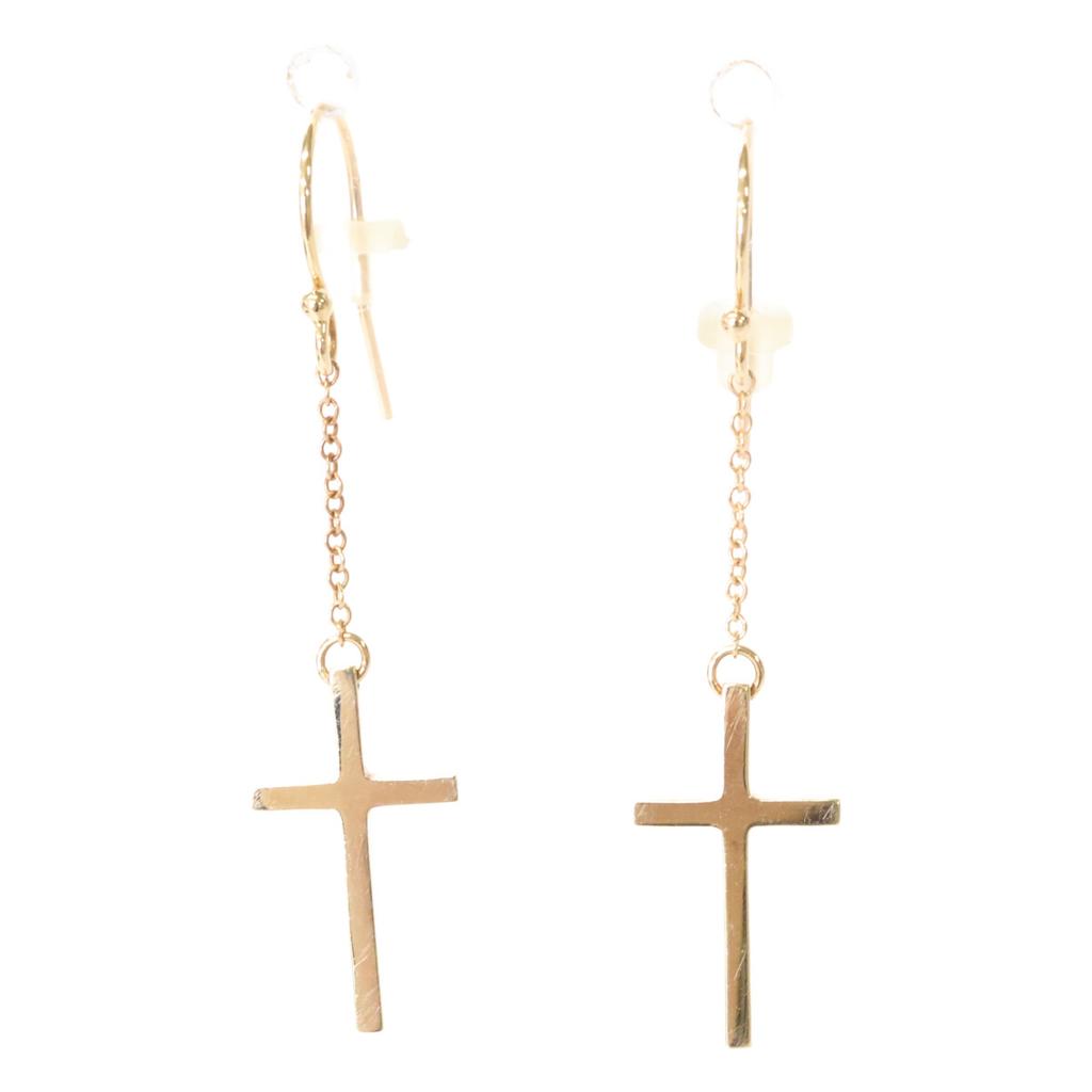 MIZUKI 14K Cross Chain Earring goldUsed