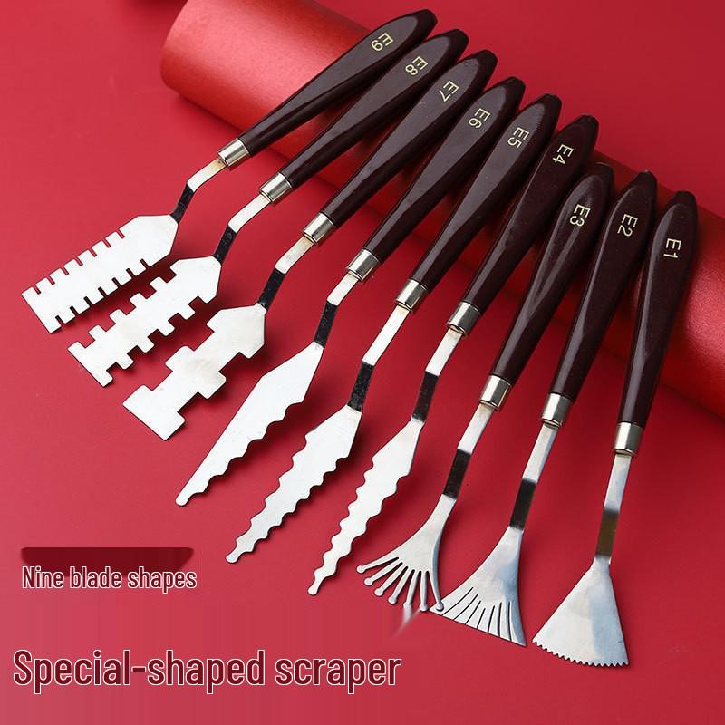Oil Painting Palette and Spatula Set: Knife Set for Acrylic, Gouache, and Pigment
