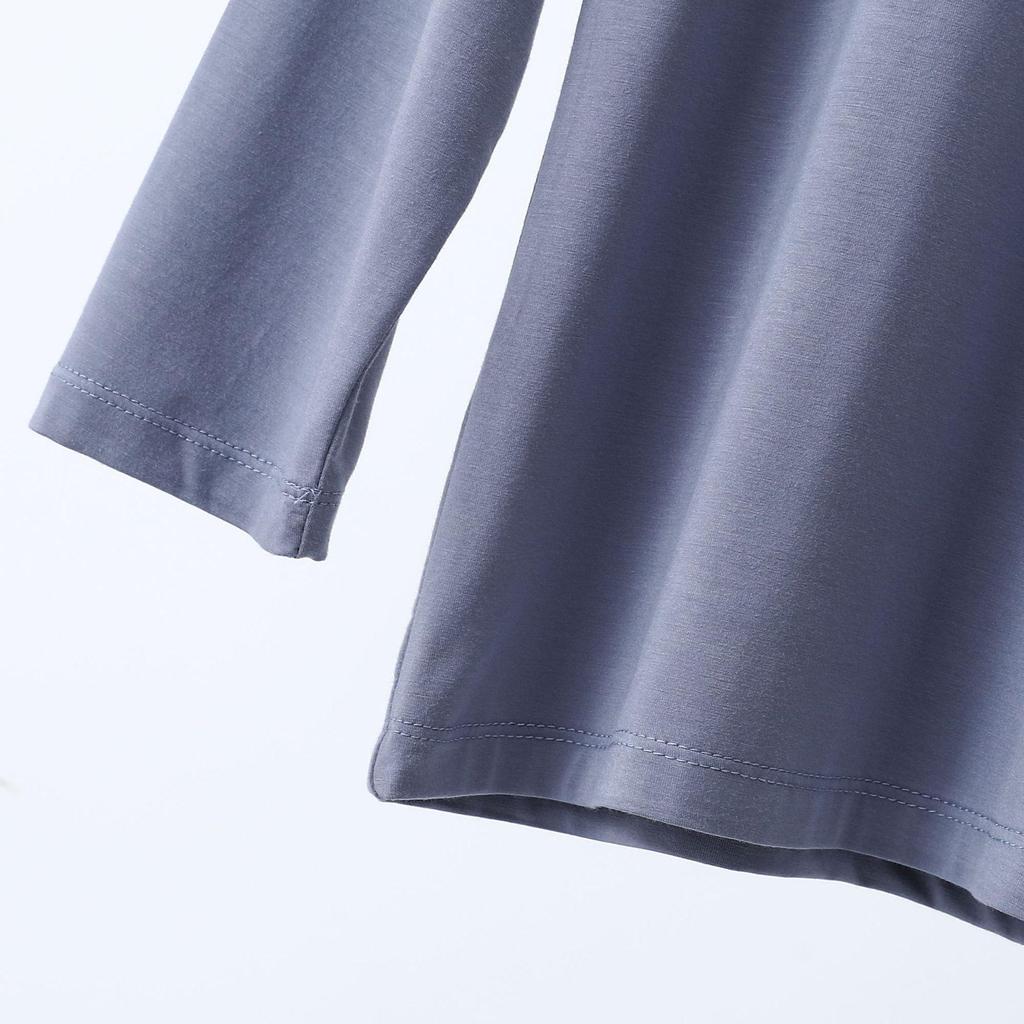 Pánský nadměrný modální pyžamový set - Dlouhý rukáv, Dlouhé kalhoty, s kapsami, Ležérní volný dvoudílný domácí oděv.