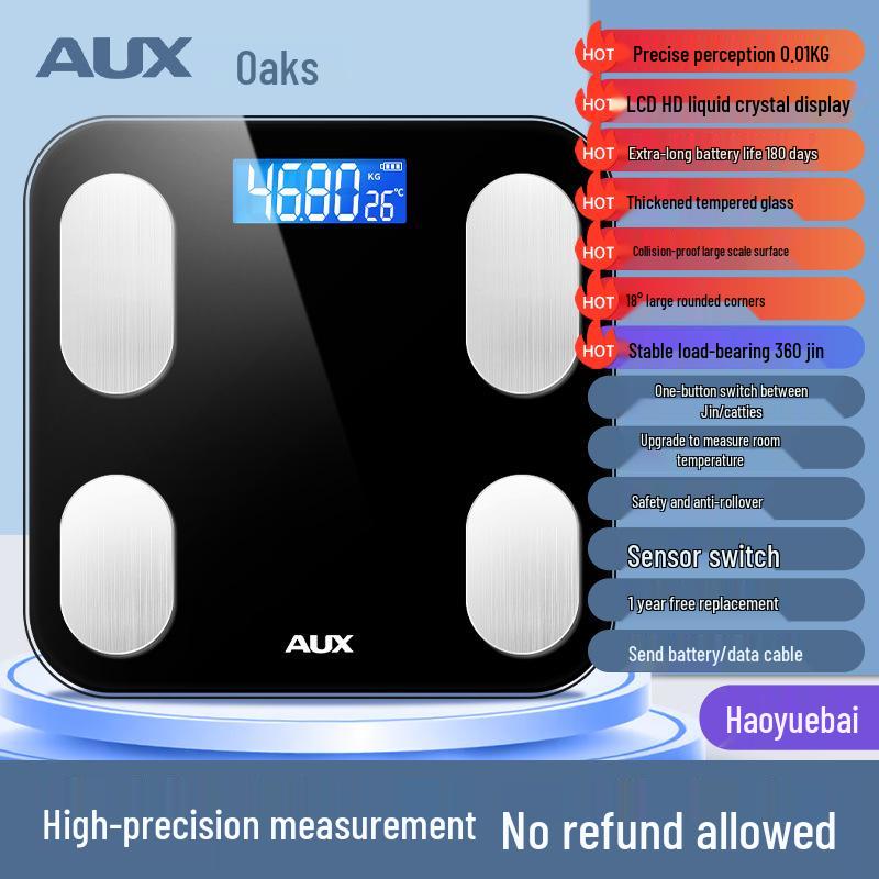 

Smart Rechargeable Body Scale: Accurate Electronic Weight & Body Fat Scale for Home Use Official Genuine AUX
