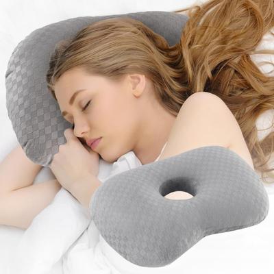 1pcs Ear Piercing Pillow for Side Sleepers Polyester Protective Sleeping Pillow with Ear Hole Design Comfortable Ear Protection