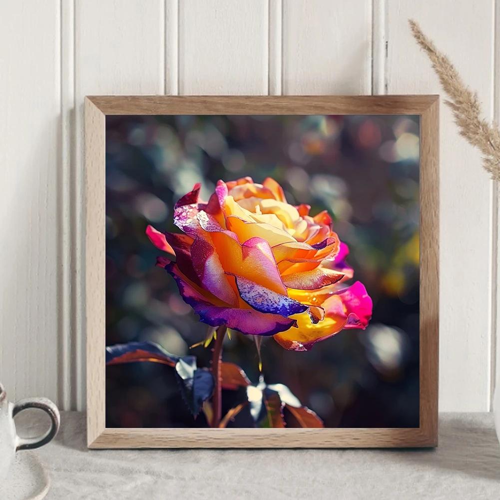 ציור יהלומים 5D DIY עגול מלא ערכת ורדים קישוט לבית אומנות ויצירה 30x30 ס"מ