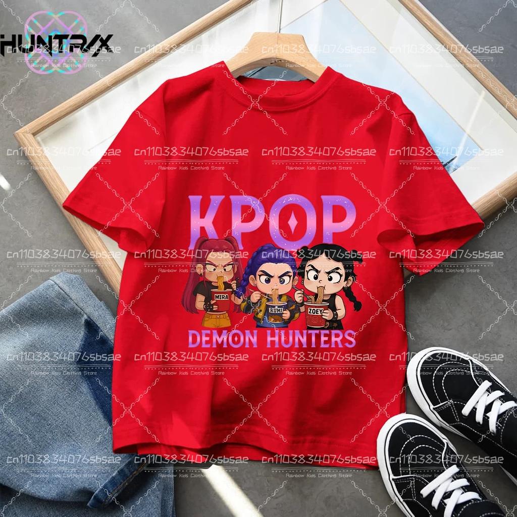 Fashion Casual Kids T-shirt KPop Demon Hunters Cool Girls Tee Top Funny Tshirt Print Kids Tees