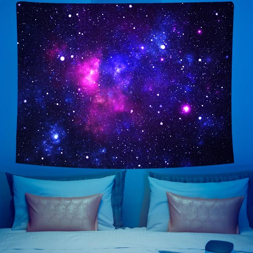 Black Light Space Galaxy Tapestry UV Sensing psychedelic Wall Hanging Bedroom Esports Room Home Decoration 100X70CM