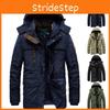 Mens Warm Winter Thick Fur Lined Hooded Jacket Zipper Bomber Military Parka Coat