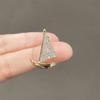 Personalized Sailboat Anti-glare Brooch and Pin Cute Female Design Sense Neckline Suit Corsage Decoration