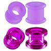 Silicone Double Flared Saddle Piercing Jewelry Stretched Ear Plugs Earring Lobe Acrylic External Flesh Tunnel Purple