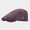 Washed Distressed Denim Work Cap Reverse Beret