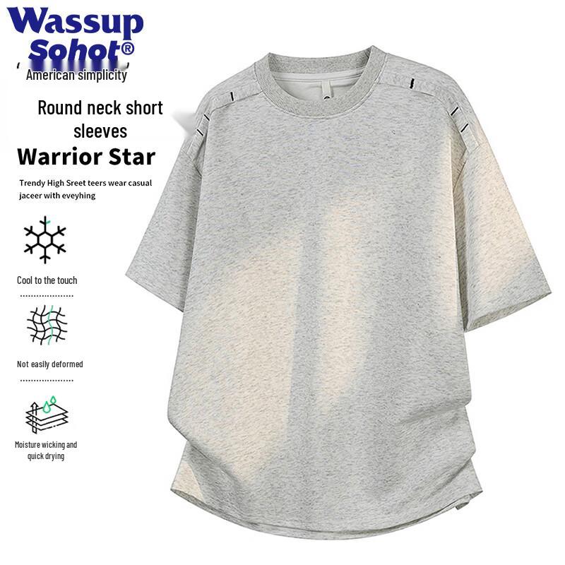 

Wassup Sohot Men s Deconstructed Patchwork Short Sleeve T-Shirt M