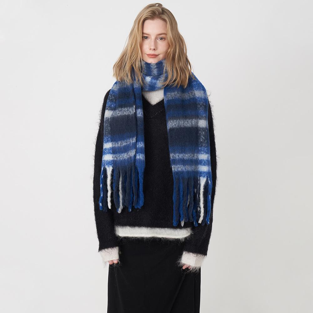 Winter New Women's Soft Imitation Cashmere Plaid Scarf Retro Scarf Women