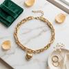 Large Chain Heart Pendant Necklace Metal Exaggerated Necklace Twisted Chain Thick Necklace  Women