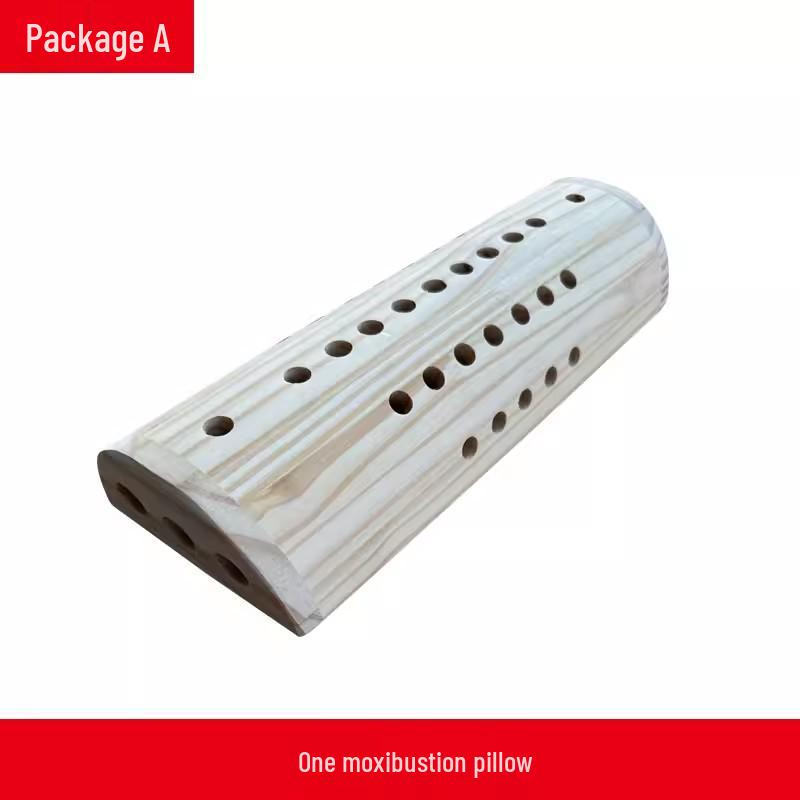 Portable Wooden Moxibustion Pillow for Cervical & Lumbar Spine