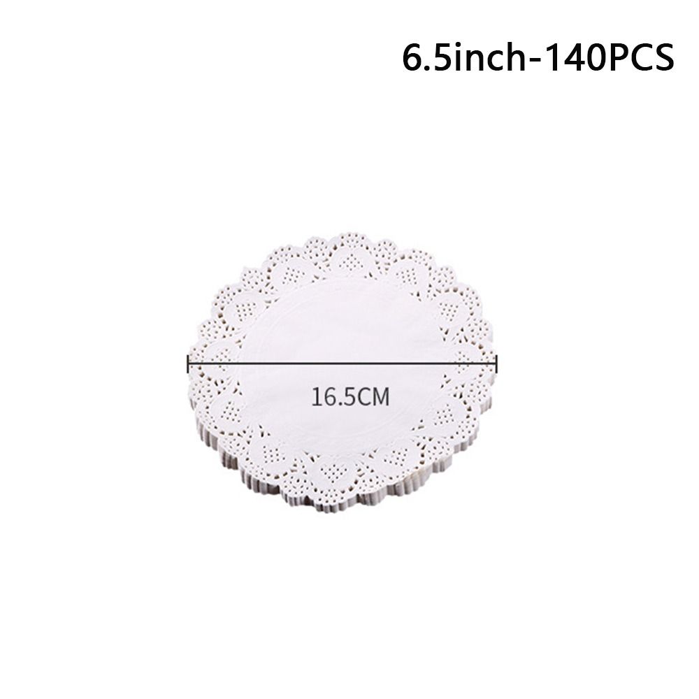 140 Pcs Round Baking Paper White Lace Paper New Oil-absorbing Paper  Cake Baking