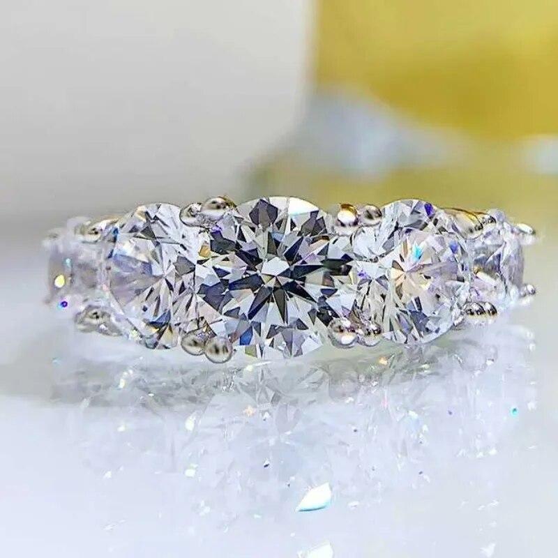 Sace Gems GRA-zertifizierter 3,6 Karat Moissanit-Ring, VVS1-Labordiamant-Solitärring für Frauen, Verlobungsversprechen, Ehering, Schmuck