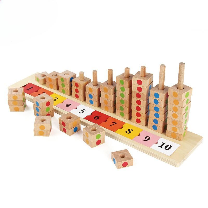 Early education teaching aids wooden baby kindergarten rainbow number board pairing cognitive logarithm board children's educational toys