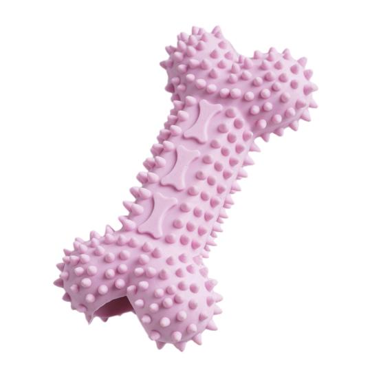 Spiky Bone Dog Chew Toy Puppy Teething Toy Textured Bone Teeth Cleaning Toy for Aggressive Chewers Anxiety Relief