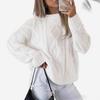 Spring new twist knitted sweater women's loose round neck pullover sweater top temperament elegant coat