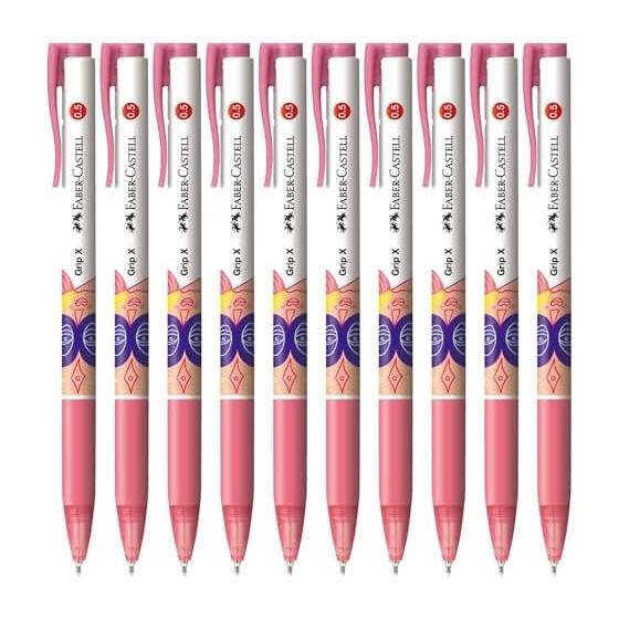 Faber-Castell Oil-Based Ballpoint Pen Grip X Red 0.5mm Set of 10