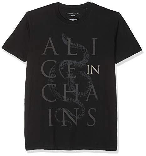 Alice In Chains Men s Alice Snakes Short Sleeve T-Shirt, Black, Medium XL