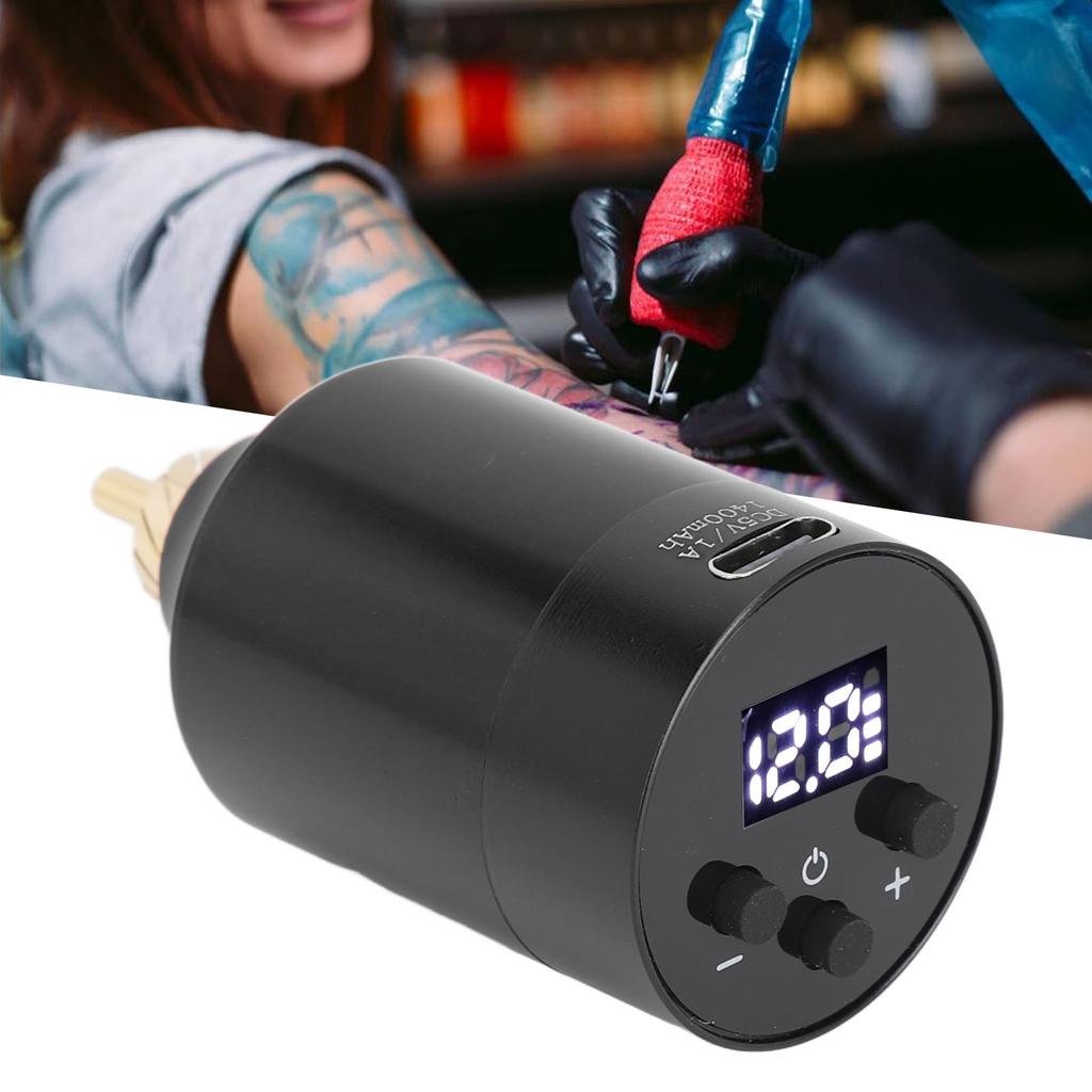 Tattoo Power Supply 1400mAh Wireless Tattoo Battery Voltage Interface Power Supply with Wire