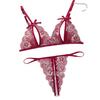 Sex Underwear Three-point Sexy Lace Perspective Europe, America, South East Asia Thin Two-piece Set